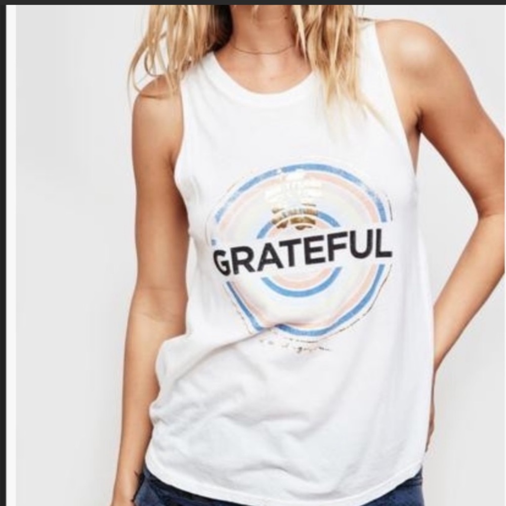 Spiritual Gangster Grateful Hibiscus Tank Top Size Small